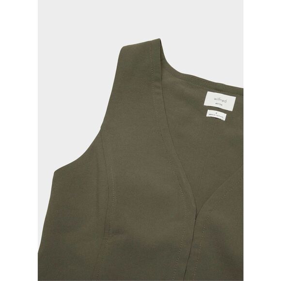 Aritzia Wilfred Attire Vest - Crepett size 0 Sun-dried Olive - Picture 3 of 9